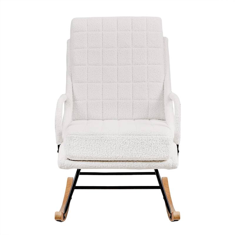 Javlergo Nursery Rocking Chair Upholstered Modern Rocking chair with Wingback & Armrest Tall Back Accent Glider Rocker Chairs