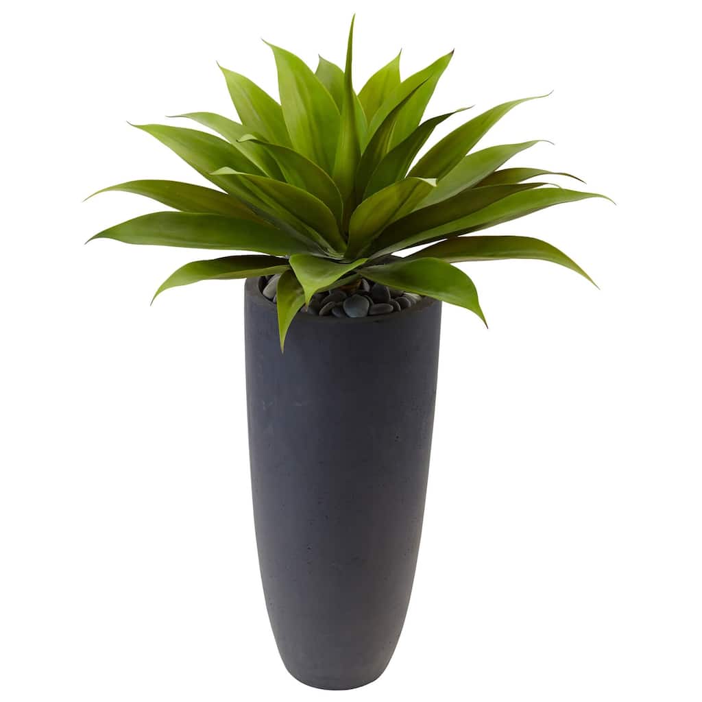 Artificial Plant 38In with Planter Indoor Faux Greenery Decor Modern Home Accent - Gray