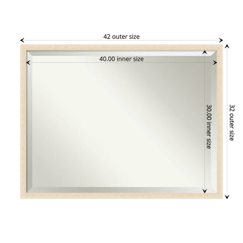 Woodgrain Stripe Beveled Wood Framed Wall Mirror - Woodgrain Stripe Blonde - Glass Size 40x30