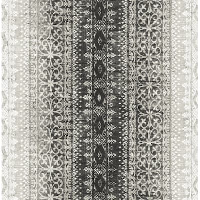 Seabrook Designs Cloetha Lace Stripes Unpasted Wallpaper