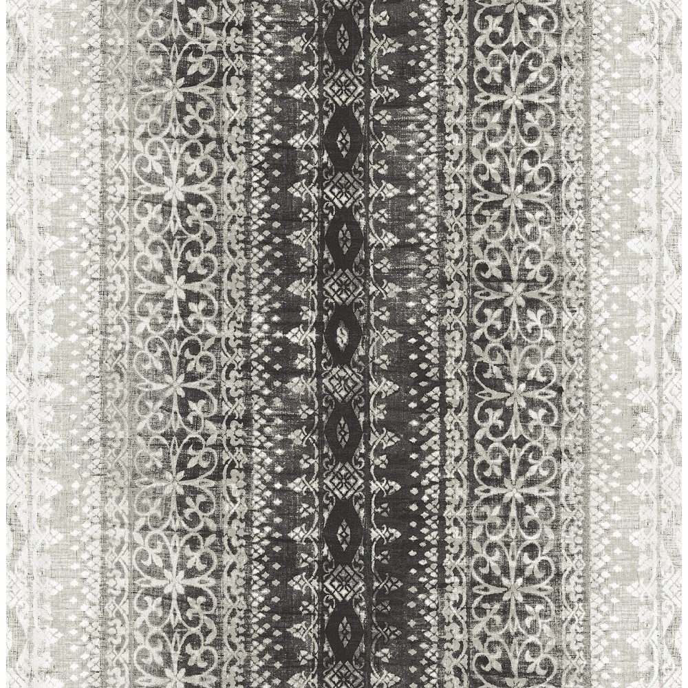 Seabrook Designs Cloetha Lace Stripes Unpasted Wallpaper