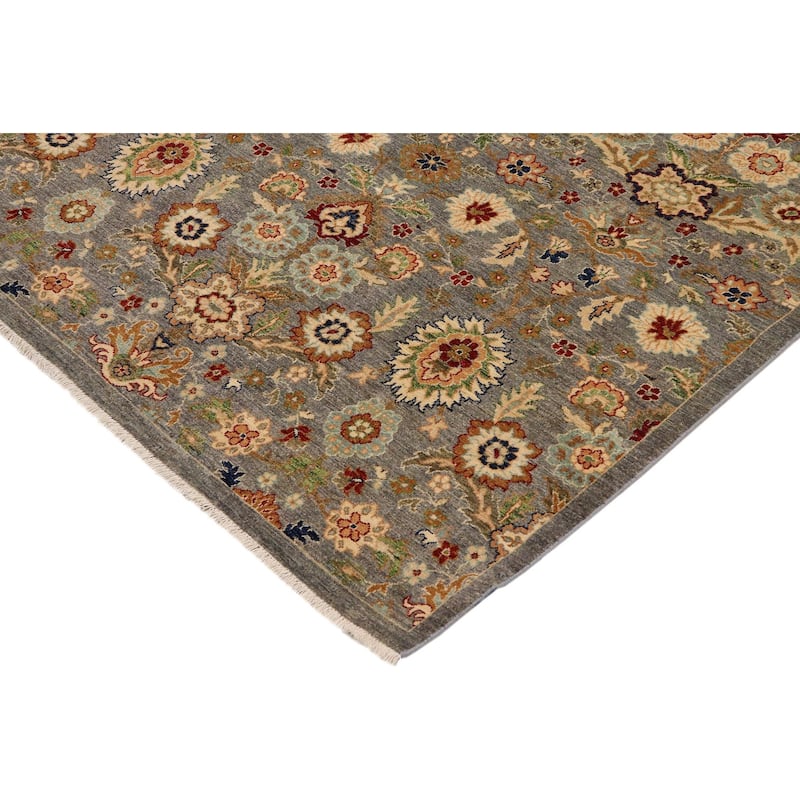 Shabby Chic Ziegler Rozanne Gray Brown Hand-knotted Wool Rug - 9'0" x 11'5"