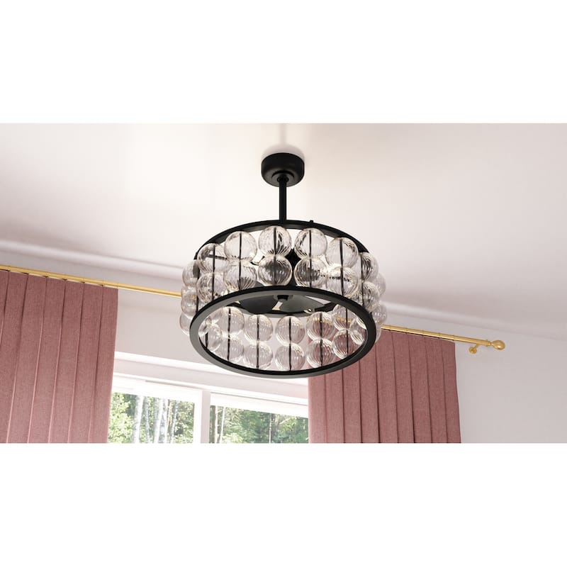 Terrarock 4-Light Matte Black Fan Light