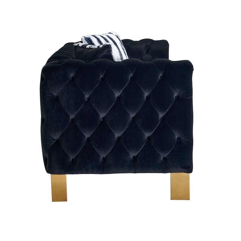 Chesterfield Modern Tufted Velvet Living Room Sofa, 84.25''W Couch