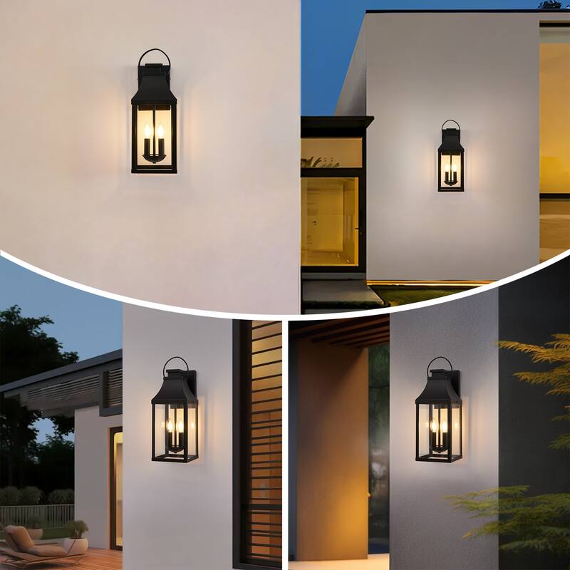 Outdoor Black Wall Lantern Sconce Light