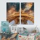preview thumbnail 8 of 7, Designart "Eiffel Towerin with Sunset Colors" Cityscape Canvas Wall Art Print 2 Piece Set 12" W x 20" H x 1" D x 2 Pieces