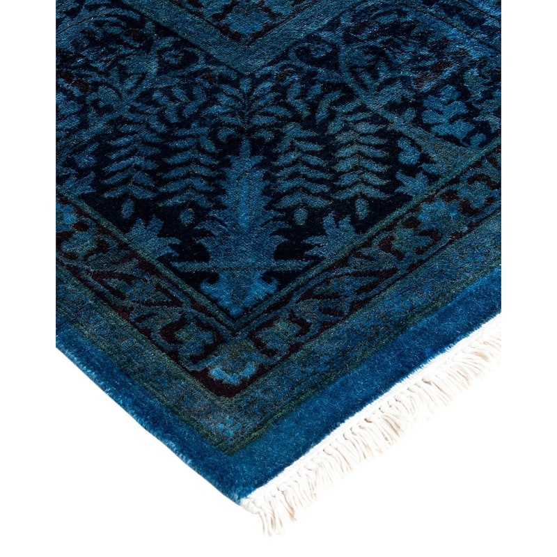 Fine Vibrance, One-of-a-Kind Hand-Knotted Area Rug - Blue, 6' 2" x 10' 5" - 6' 2" x 10' 5"
