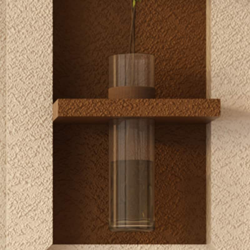 Roomfitters LED Sandstone Wall Art with 3D Vase, 3 Color Light Strip & Fake Rabbit Statue for Living Room, Light Coffee