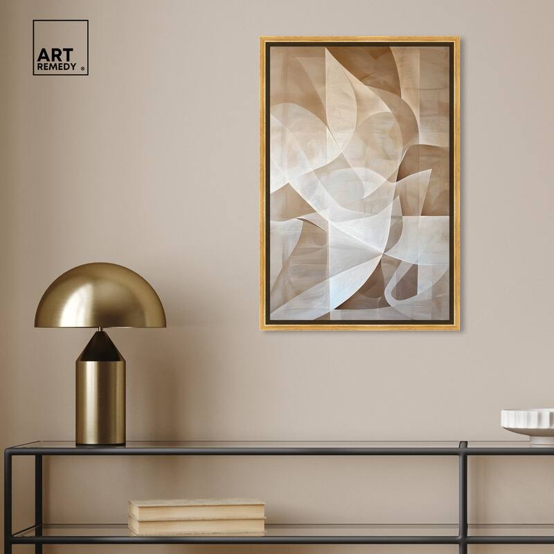 Art Remedy Scattered Thoughts Framed Abstract Shapes 1 Piece Canvas Wall Art