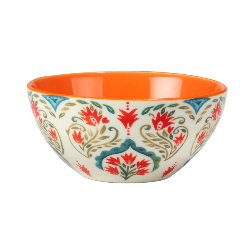 Certified International Francesca All Purpose 12 oz. Bowls, Set of 6 Assorted Designs - 4.75" Dia x 2.25"