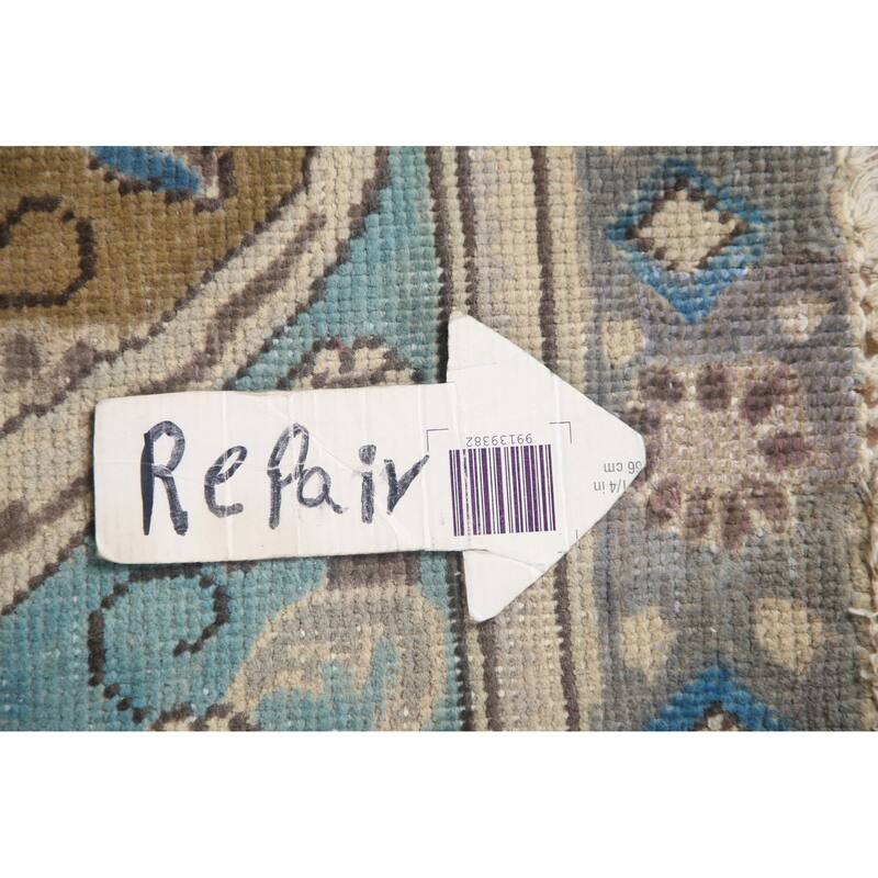 Hand Knotted Oriental 100% Wool Carpet Traditional Medallion Beige & Ivories Tabriz Area Rug - 12' 8'' X 9' 4''