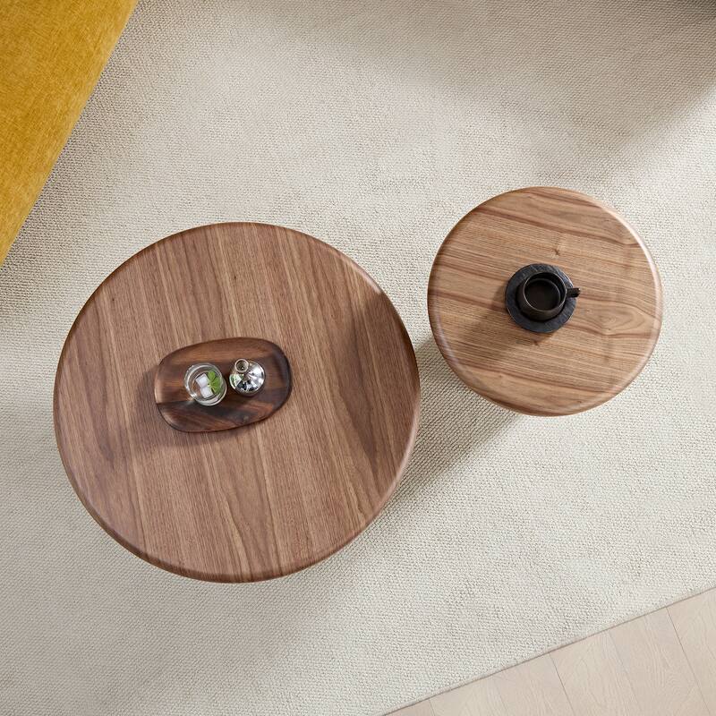 2-Piece Modern Round Coffee Table Set