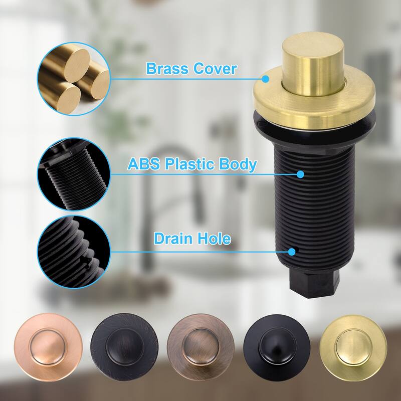 Akicon Garbage Disposal Air Switch Kit, Dual Outlet Sink Top Waste Disposal On/Off Switch Kit
