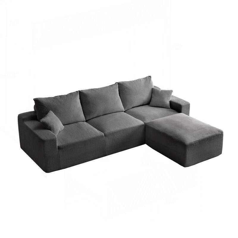 Comfortable L-Shaped Sectional Sofa with Advanced Features for Living Room