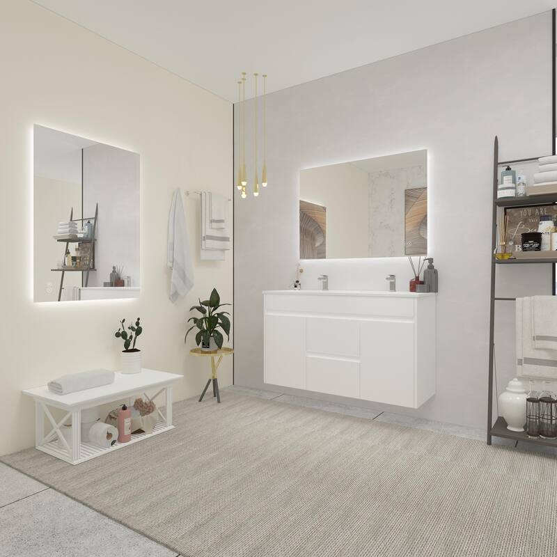 CB HOME LED Bathroom Mirror, Lighted Wall Mounted Vanity Mirror, Anti-fog, Backlit, Dimmable, Frameless, Horizontally/Vertically