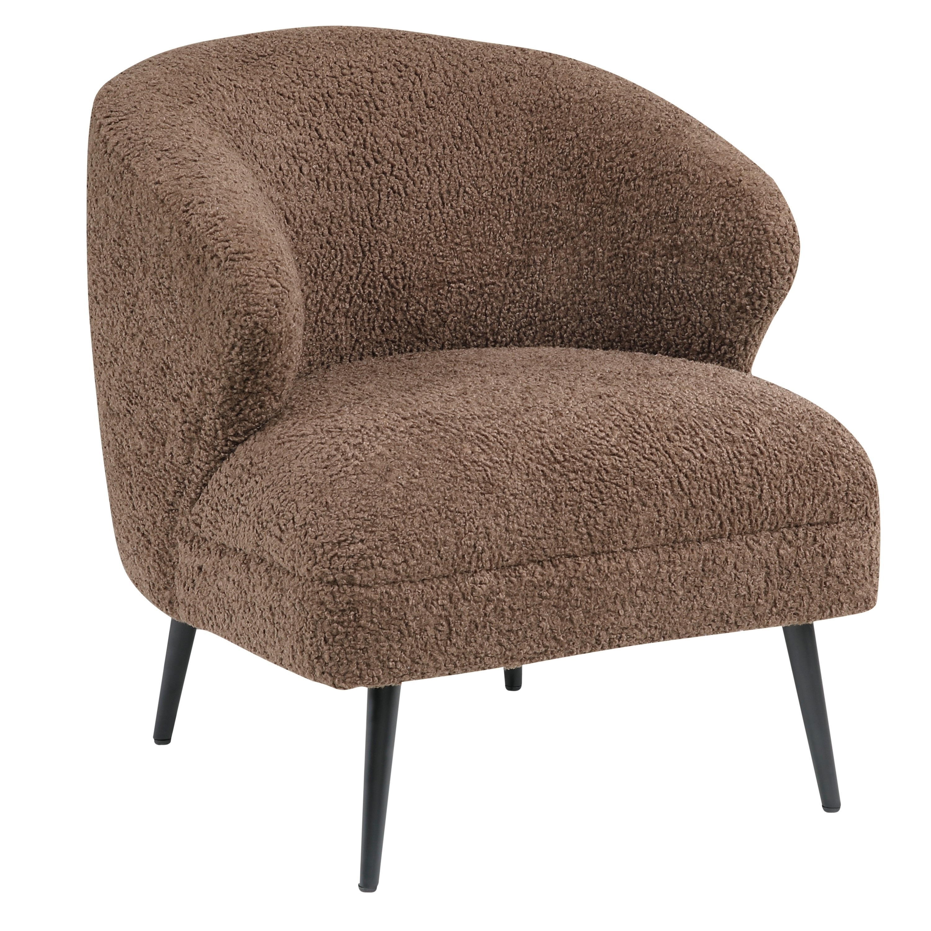 Neda Accent Chair, Soft Sage Green Boucle, Curved Barrel Back - On