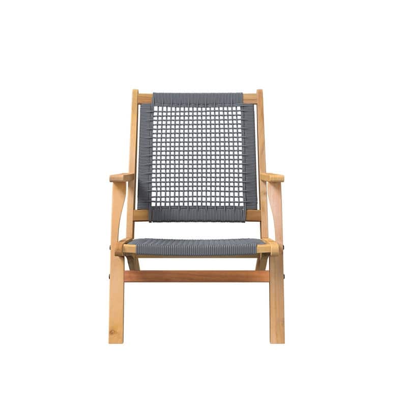 Vega Natural Stain Outdoor Chair in Gray Cording