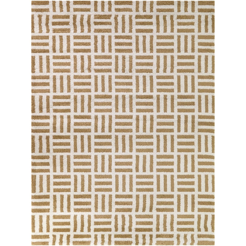 Atwood Basketweave Geometric Area Rug