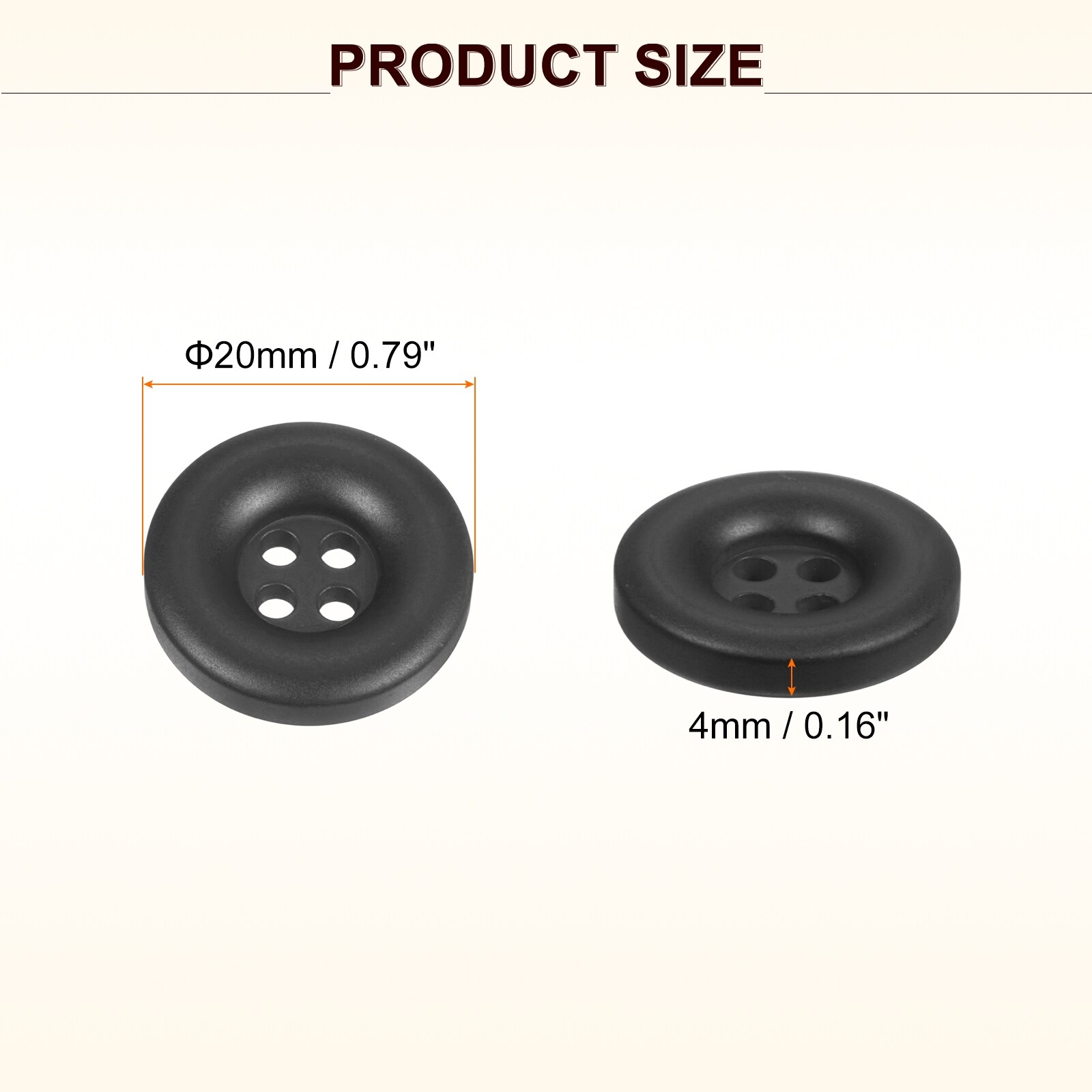 Sewing Buttons 4 Holes Resin Thickened Round Crafting Replacement Buttons for Clothing DIY Crafts Decoration