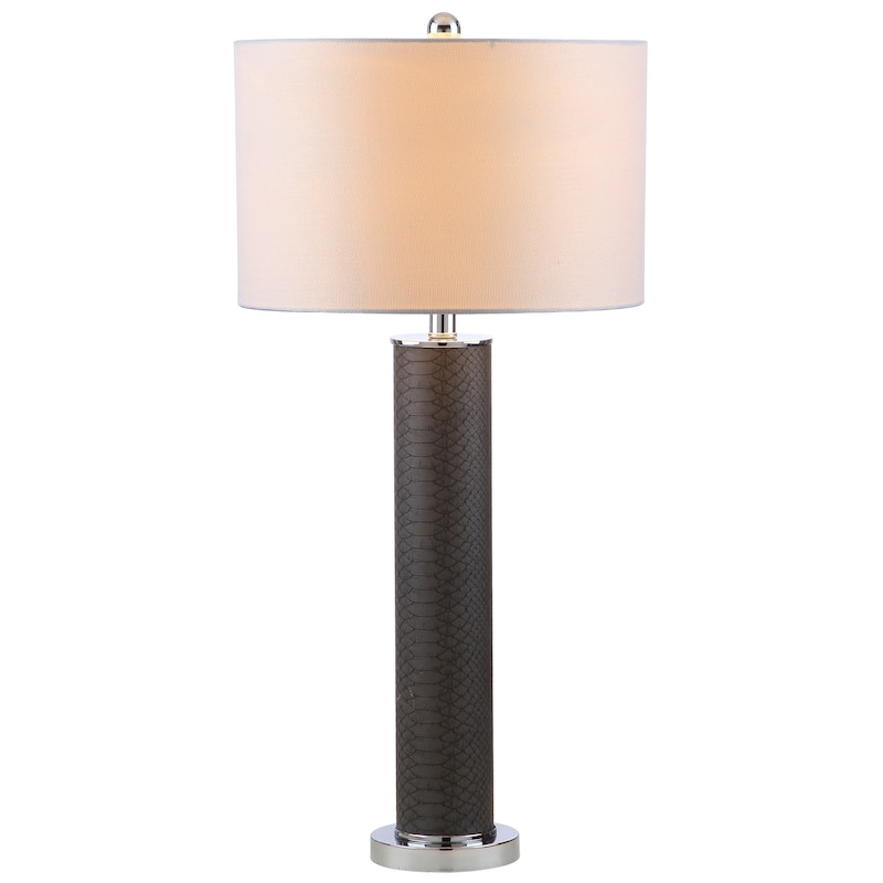 SAFAVIEH Lighting Tomika 32-inch Faux Alligator Grey Table Lamp (Set of 2) - 15"x15"x31.5" - 15Wx15Dx32H