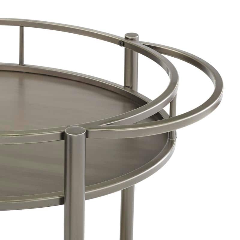 Lifestorey Devin Oval Metal Bar Cart