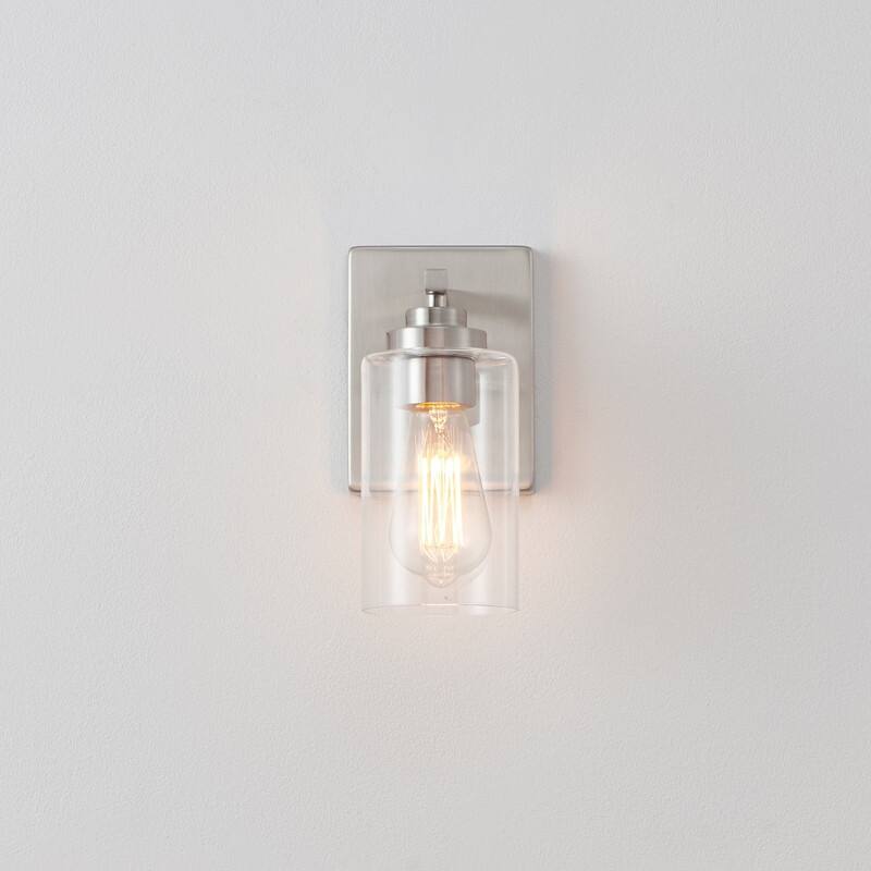 KAWOTI 9.5 Inch 1-Light Wall Sconce with Clear Glass Shade