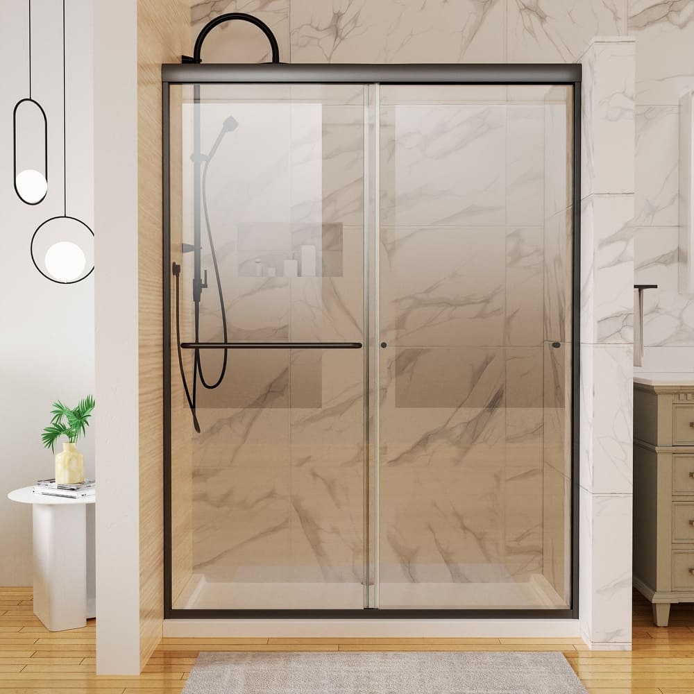 Double Sliding Framed Shower Door with Tempered Glass