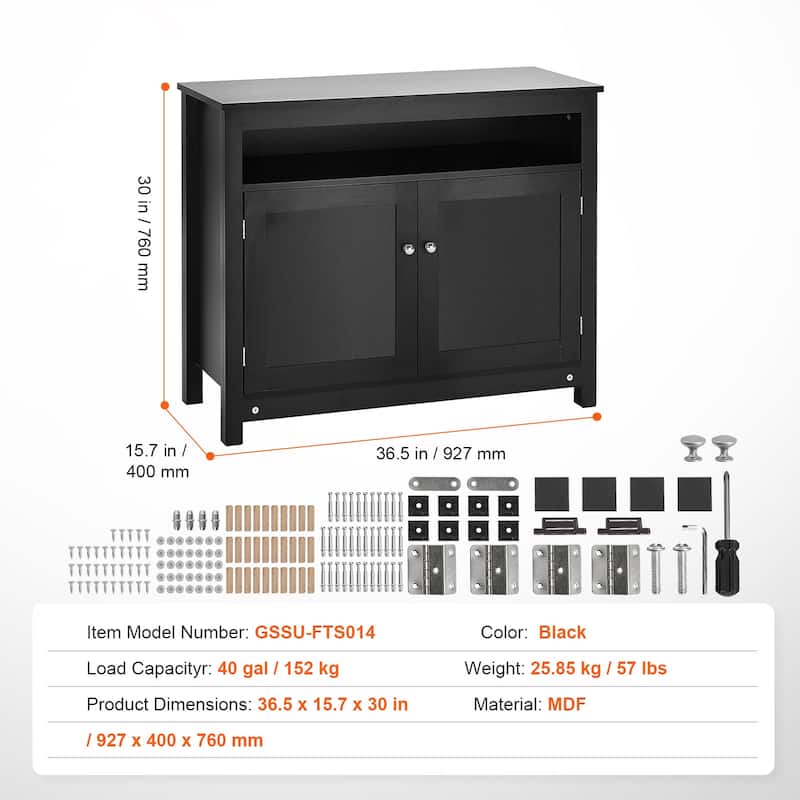 Aquarium Stand Reptile Tank Stand with Storage, Cabinet and Hardware Kit