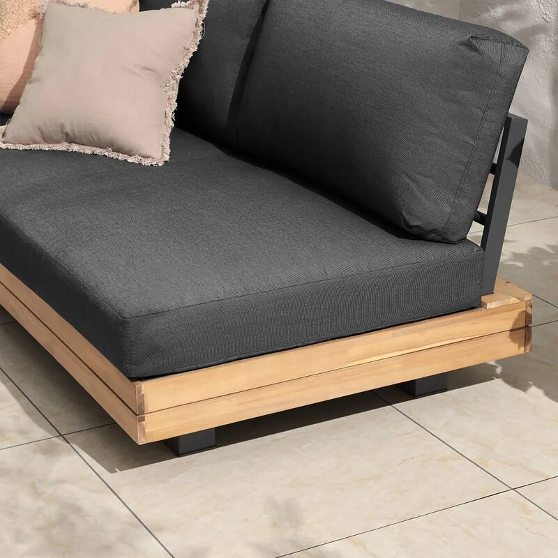Poly & Bark Celenza 98" Outdoor/Patio Modular Corner Sectional Set with Coffee Table