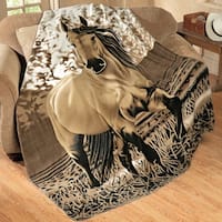 Western Horse Fleece Throw Blanket - On Sale - Bed Bath & Beyond - 36778563