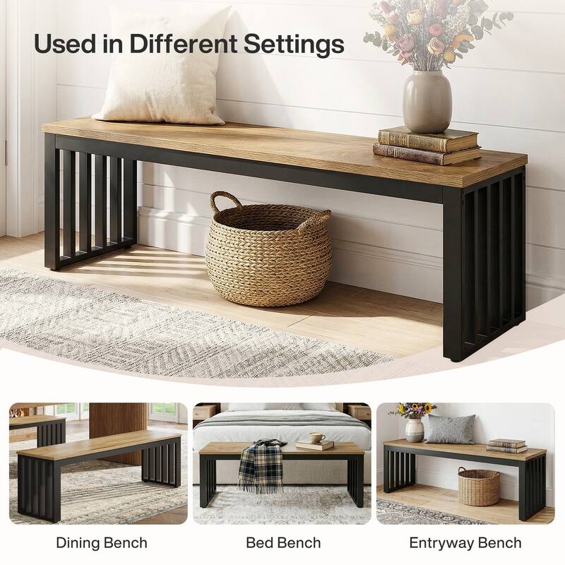 47" Industrial End of Bed Bench