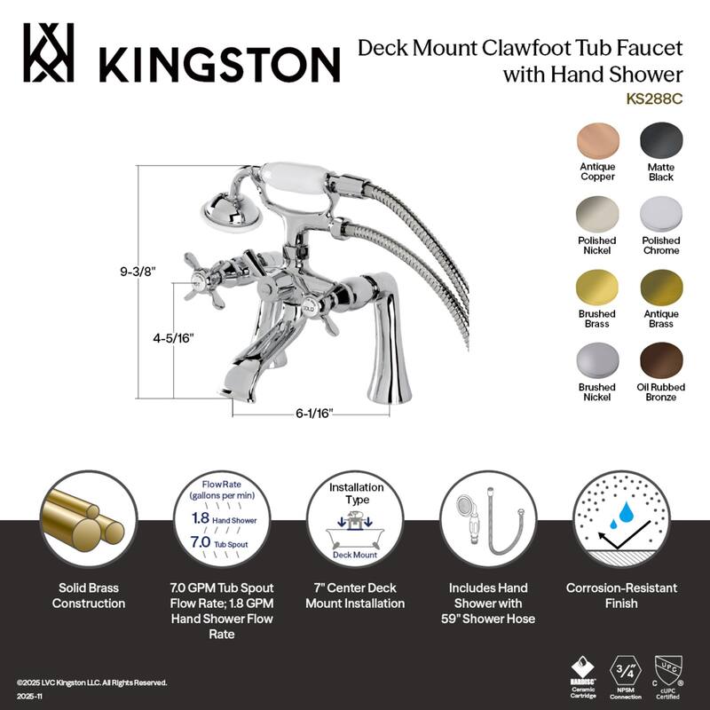 Essex Clawfoot Tub Faucet with Hand Shower