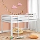 preview thumbnail 4 of 18, Gymax Twin Size Loft Bed Wooden Slats Support Loft Bed Frame w/ Ladder White