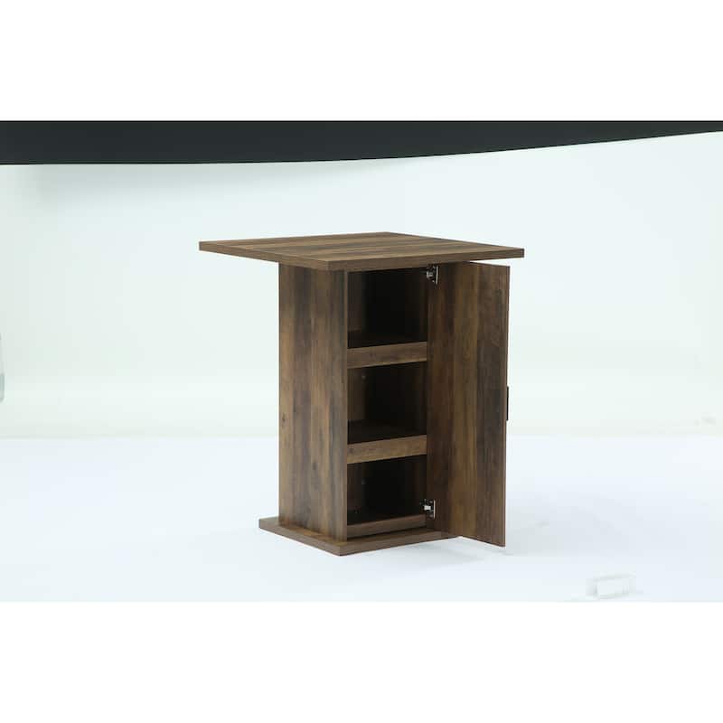 Brown 4-Tier High Bar Table, Vintage Square 39.37" High Pub Table