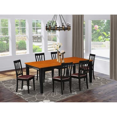 Kitchen Dinette Set 8 Seats - Rectangular Table with Chairs - Wood Dining Room Furniture