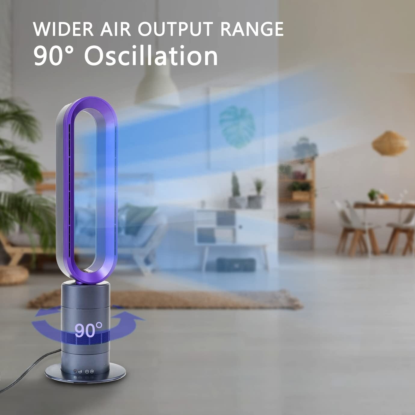 32-inch Space Heater Bladeless Tower Fan, Heater Fan Combo, 9H Timer 10  Speeds with Remote Control, Purple - On Sale - Bed Bath u0026 Beyond - 35553635