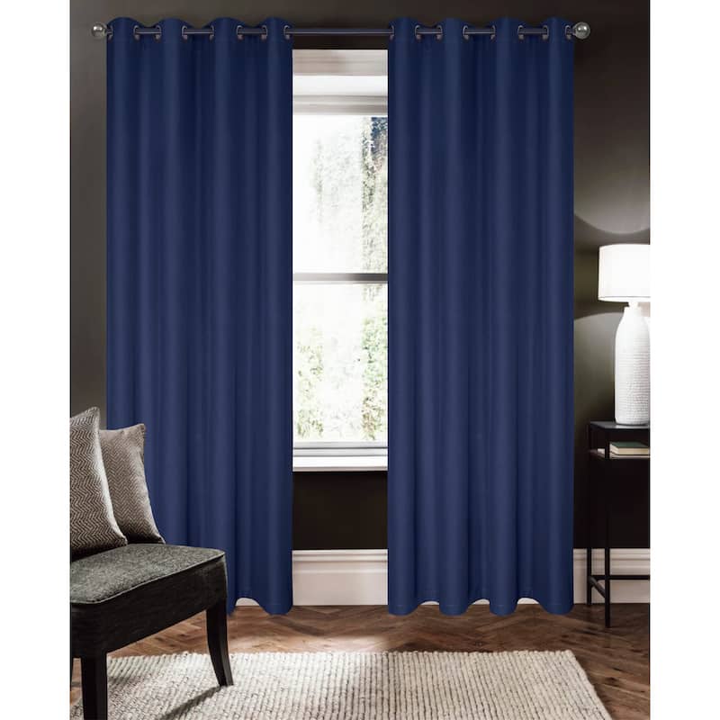 Barron Room Darkening Window Curtain Panel 84" - Navy