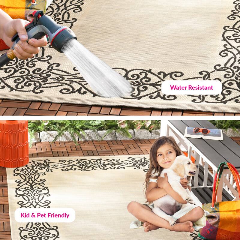 SAFAVIEH Courtyard Ikerne Waterproof Patio Backyard Rug