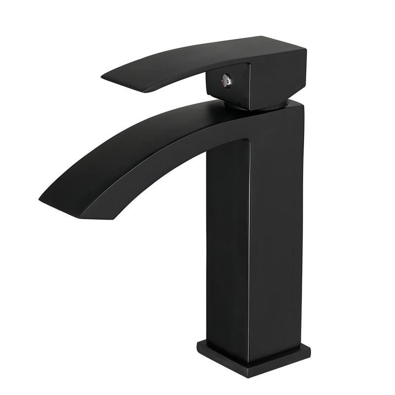 Topcraft Single Handle Modern Bathroom Faucet - Matte Black