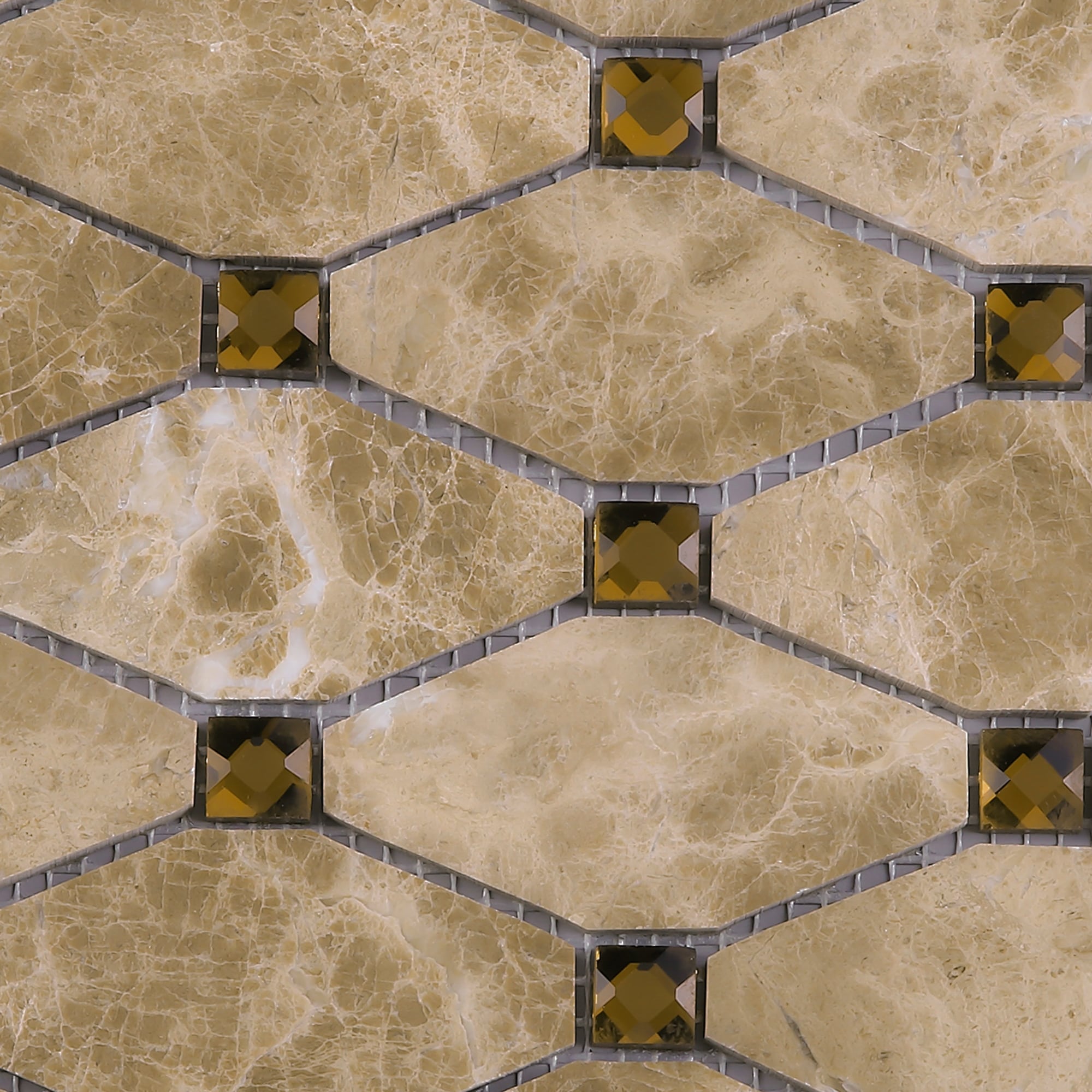 Shop Tilegen Emperador Long Hexagon Mixed Material Tile In Brown