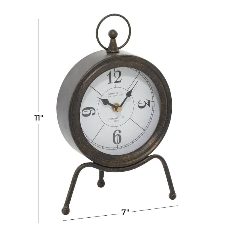 Metal Standing Stopwatch Clock - Brown - Roche River Decor