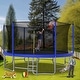 preview thumbnail 1 of 27, 16ft Round Outdoor Trampoline with Enclosure Net and Basketball Hoop Kids - 192.00" x 192.00"