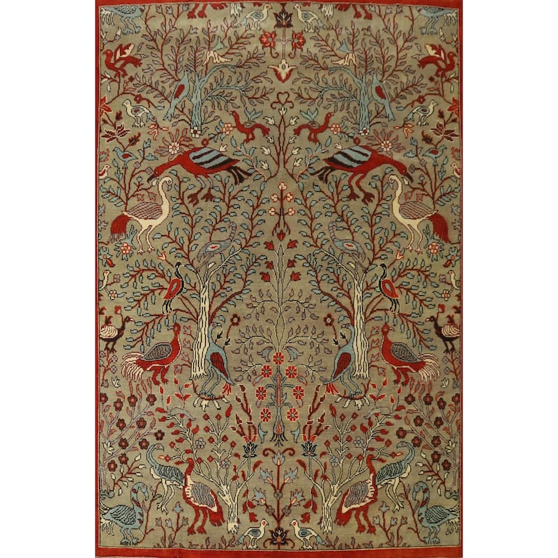Hand Knotted Oriental 100% Wool Carpet Traditional All-Over Greys & Charcoal Ziegler Area Rug - 11' 10'' X 8' 11''