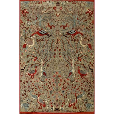 Hand Knotted Oriental 100% Wool Carpet Traditional All-Over Greys & Charcoal Ziegler Area Rug - 11' 10'' X 8' 11''