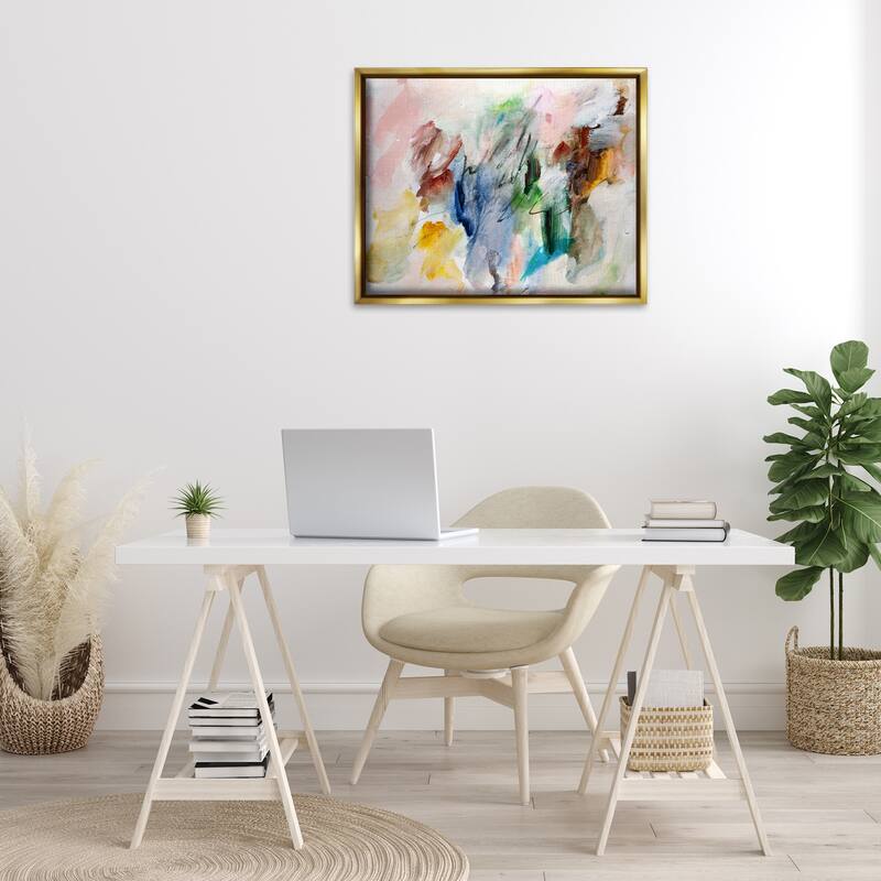 Stupell Earthy Pitter Patter Abstract Framed Floater Canvas Wall Art Design By Gemma Bardot