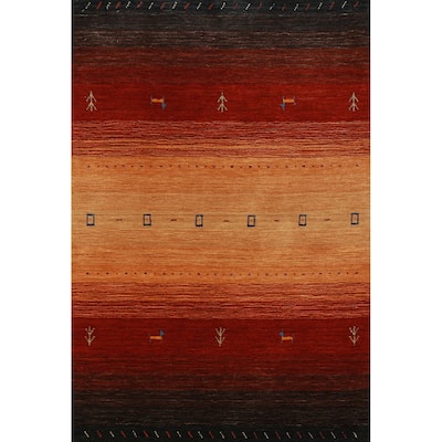 Gabbeh Indian Rug Handmade Wool Carpet - 3'2" x 4'11"