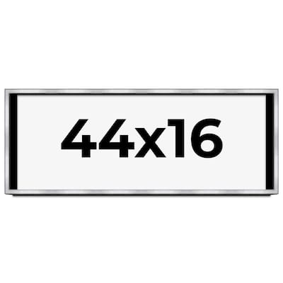44x16 Shadow Box Frame Silver | 1.375 Inches Deep Real Wood