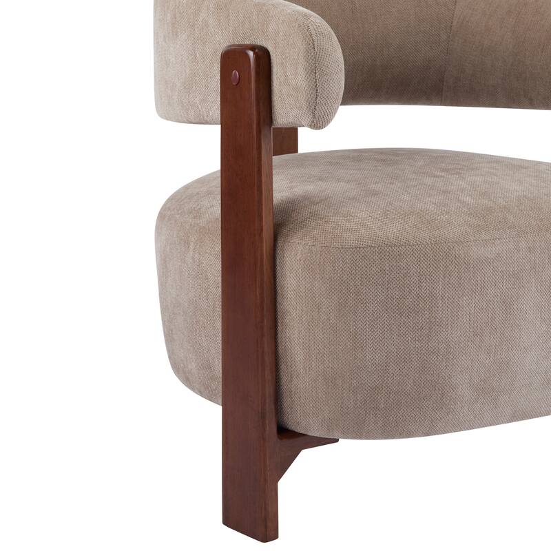 Christopher Knight Home - Accent Arm Chair Modern Upholstered Fabric Chair with Rubber Wood Legs