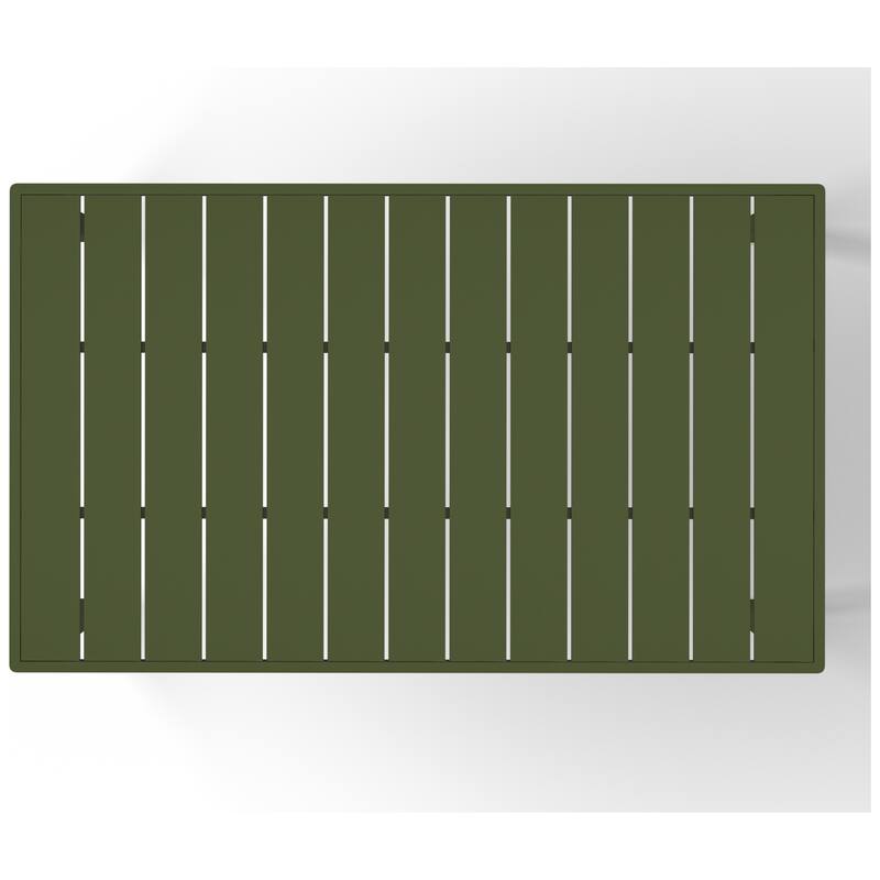 Frond and Form 59 Inch By 35.4 Inch Outdoor Steel Rectangular Dining Table