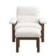 preview thumbnail 5 of 13, Roomfitters Mid-Century Accent Chair with Ottoman, Fabric Upholstered Armchair and Footrest Set with Wood Frame, White